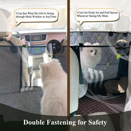 Dog Seat Cover Easyhammock Dog Hammock, Seat Cover for Car, Back Backseat Split Hair Resistant Protector for Pet, Standard, Heather Black - FurrrBabies & More! - 7445047386336