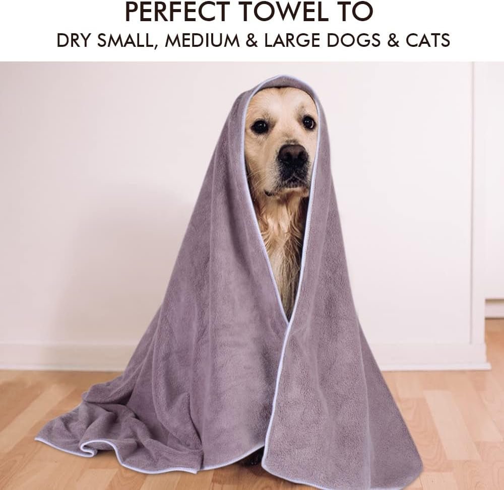 Dog Towel Super Absorbent Pet Bath Towel Microfiber Dog Drying Towel for Small, Medium, Large Dogs and Cats 30Inch X 50Inch Purple - FurrrBabies & More! - 711181302752