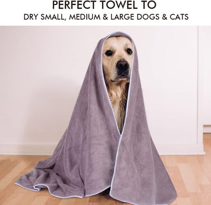 Dog Towel Super Absorbent Pet Bath Towel Microfiber Dog Drying Towel for Small, Medium, Large Dogs and Cats 30Inch X 50Inch Purple - FurrrBabies & More! - 711181302752