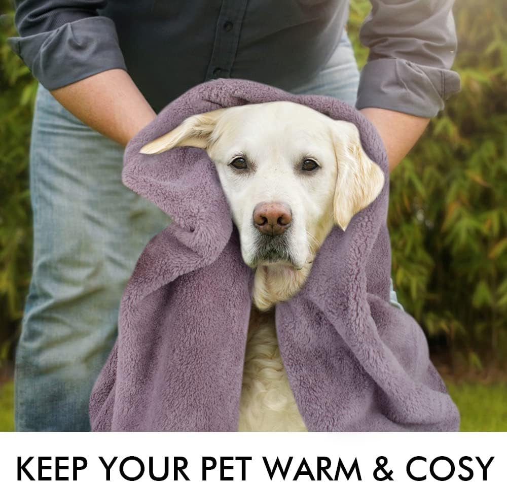 Dog Towel Super Absorbent Pet Bath Towel Microfiber Dog Drying Towel for Small, Medium, Large Dogs and Cats 30Inch X 50Inch Purple - FurrrBabies & More! - 711181302752