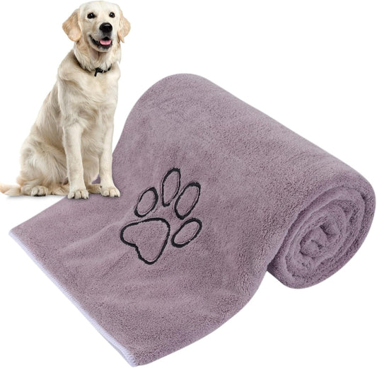 Dog Towel Super Absorbent Pet Bath Towel Microfiber Dog Drying Towel for Small, Medium, Large Dogs and Cats 30Inch X 50Inch Purple - FurrrBabies & More! - 711181302752
