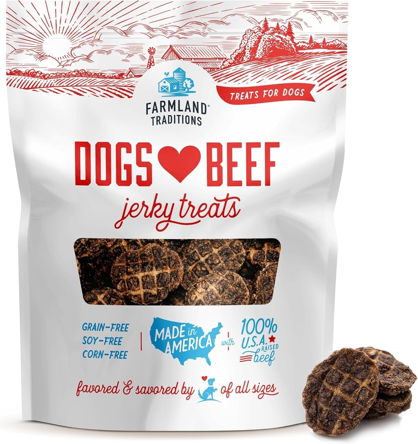 Dogs Love Beef Jerky Dog Treats with Only 3 Ingredients and No Fillers, 13.5 Ounce Bag - FurrrBabies & More! - 313104383338