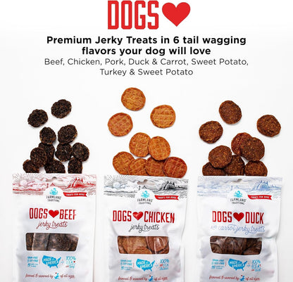 Dogs Love Beef Jerky Dog Treats with Only 3 Ingredients and No Fillers, 13.5 Ounce Bag - FurrrBabies & More! - 313104383338
