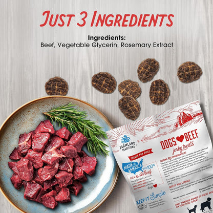 Dogs Love Beef Jerky Dog Treats with Only 3 Ingredients and No Fillers, 13.5 Ounce Bag - FurrrBabies & More! - 313104383338