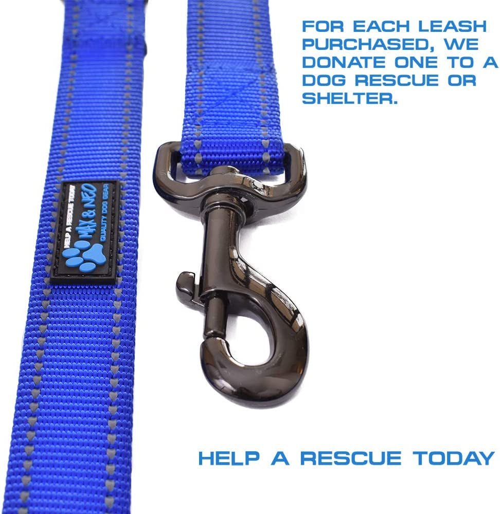 Double Handle Traffic Dog Leash - Reflective, Donates to Dog Rescue (Pink, 4 FT) - FurrrBabies & More! - 7445020811817