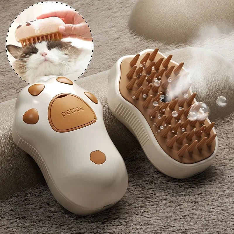 Electric Cat Steam Brush – 3 - In - 1 Pet Grooming Comb with Water Spray for Cats and Dogs, USB Rechargeable - FurrrBabies & More! - 