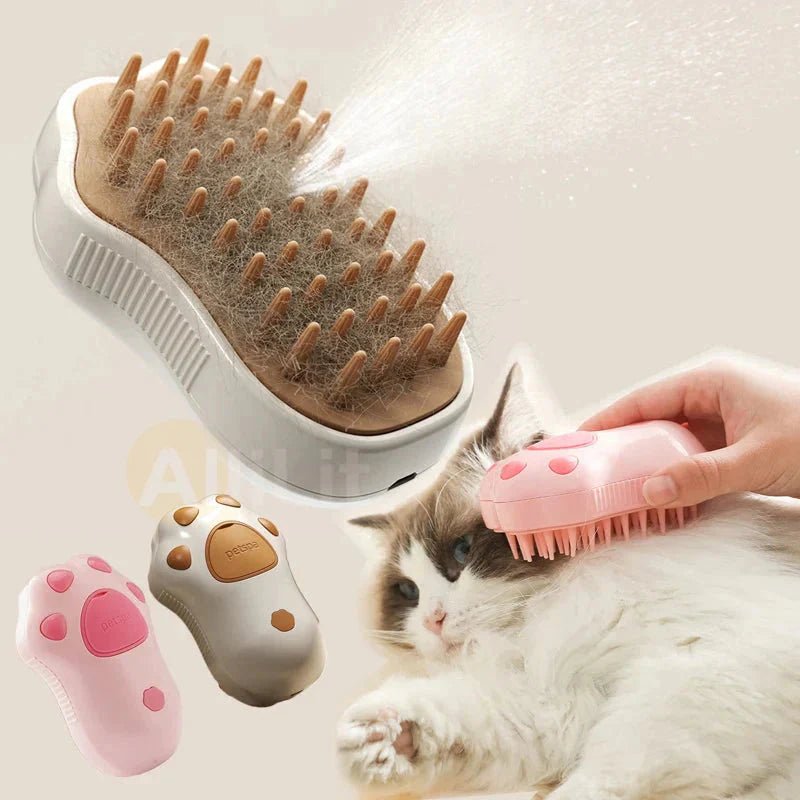 Electric Cat Steam Brush – 3 - In - 1 Pet Grooming Comb with Water Spray for Cats and Dogs, USB Rechargeable - FurrrBabies & More! - 