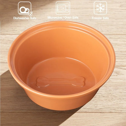Elevated Dog Bowl Stand with 3 Large Ceramic Bowls – Raised Feeding Station for Medium & Large Dogs, Includes 2 Standard Bowls + 1 Slow Feeder, Durable Iron Frame, Non - Slip (Almond) - FurrrBabies & More! - 726084463196
