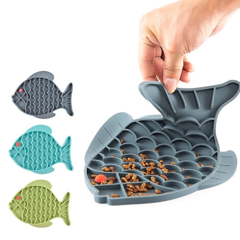 Fish Shape Silicone Bowl Dog Lick Mat Slow Feeding Food Bowl For Small Medium Dogs Puppy Cat Treat Feeder Dispenser Pet Supplies - FurrrBabies & More! - Popit Toys