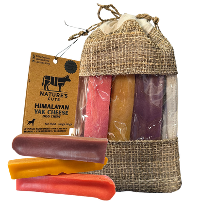 Flavored Large Yak Cheese (3 Pack) in Hand Woven Bag - FurrrBabies & More! - 850061581617n/a