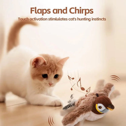 FlutterChirp Cat Toy – Rechargeable Flapping Bird with Catnip & Realistic Sounds - FurrrBabies & More! - 711181680560