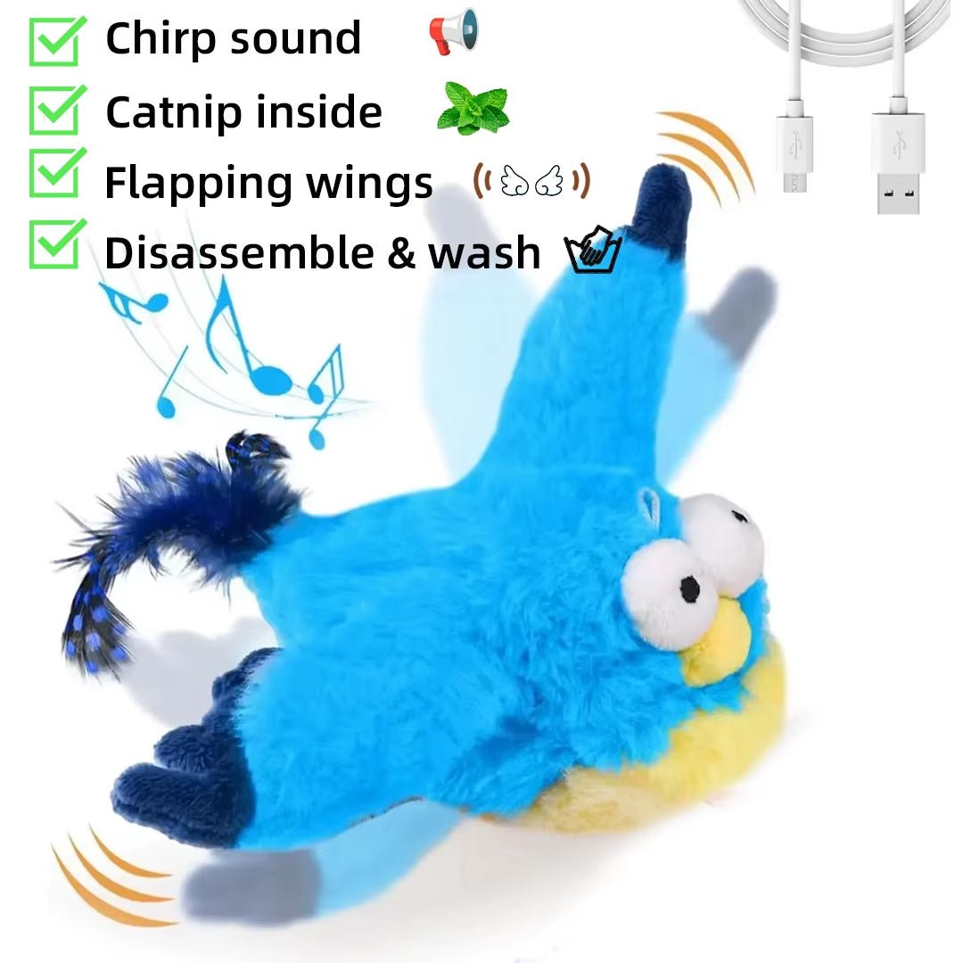 FlutterChirp Cat Toy – Rechargeable Flapping Bird with Catnip & Realistic Sounds - FurrrBabies & More! - 711181680560