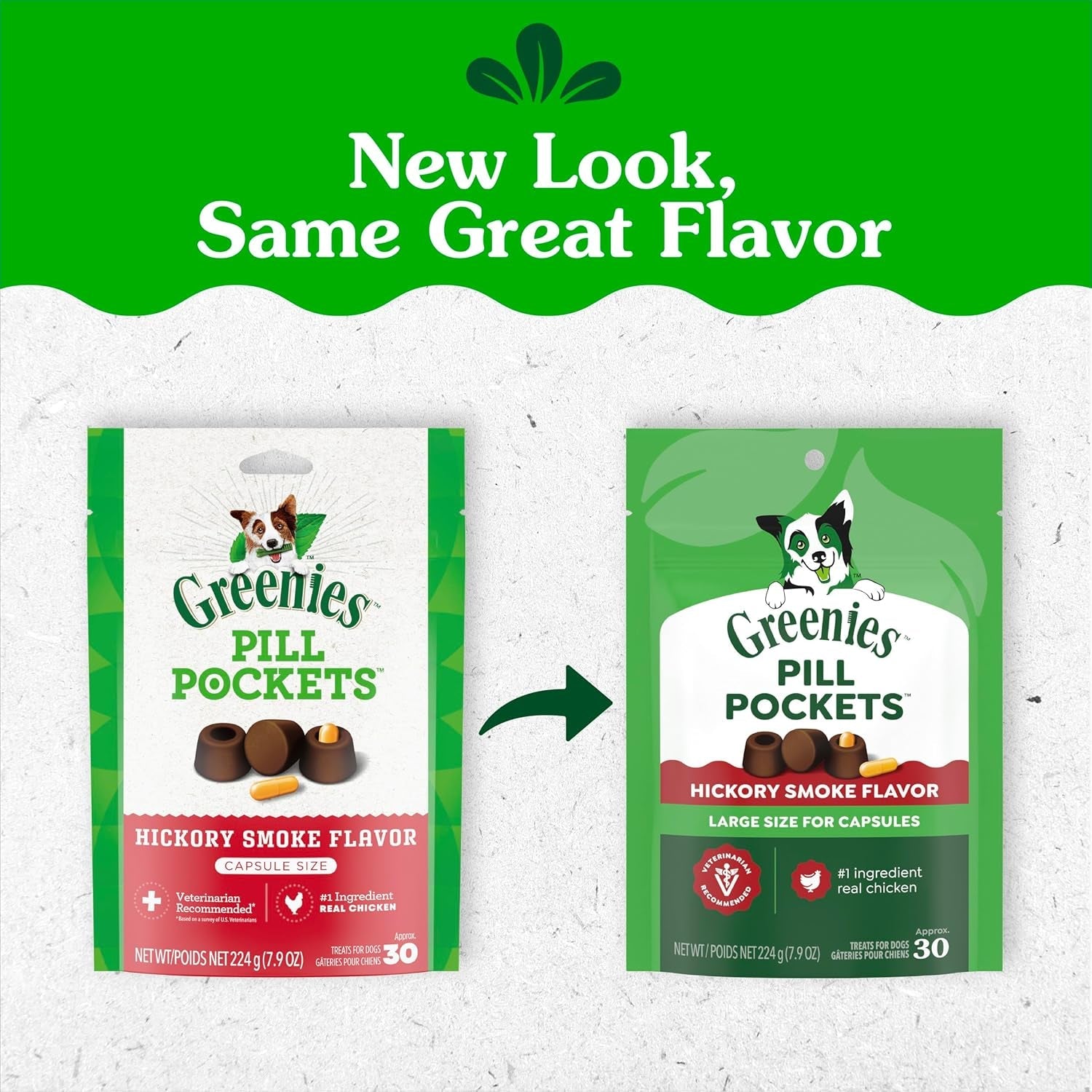 Greenies Pill Pockets for Dogs Large Size, Dog Treat Pouch for Capsule Medication, Hickory Smoke Flavor, 7.9 Oz. Pouch - FurrrBabies & More! - 744759693518