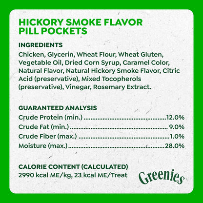 Greenies Pill Pockets for Dogs Large Size, Dog Treat Pouch for Capsule Medication, Hickory Smoke Flavor, 7.9 Oz. Pouch - FurrrBabies & More! - 744759693518