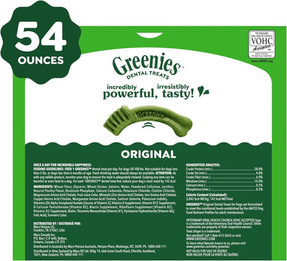 Greenies Veterinarian - Recommended Adult Natural Dental Dog Treats Large Size, Dog Dental Chews, Original Flavor, 54 Oz. Pack, 34 Count - FurrrBabies & More! - 7445015129163