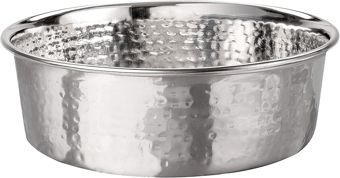 Hammered Decorative Designer Bowls - Luxury Style Premium Dog and Cat Dishes (Large, Stainless) - FurrrBabies & More! - 7445021634620