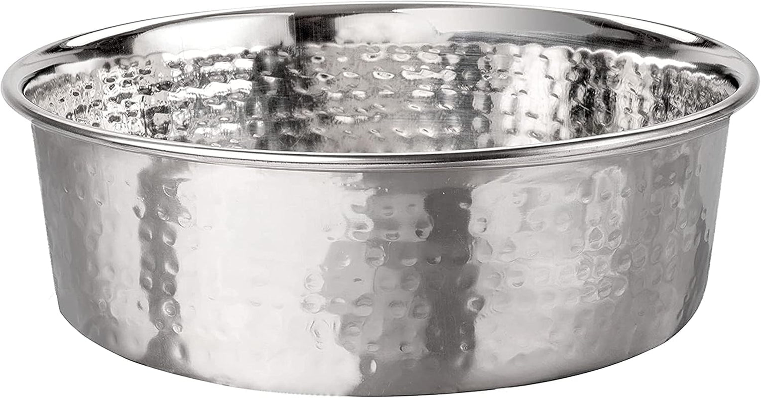 Hammered Decorative Designer Bowls - Luxury Style Premium Dog and Cat Dishes (Large, Stainless) - FurrrBabies & More! - 7445021634620
