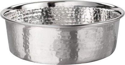 Hammered Decorative Designer Bowls - Luxury Style Premium Dog and Cat Dishes (Large, Stainless) - FurrrBabies & More! - 7445021634620