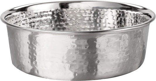 Hammered Decorative Designer Bowls - Luxury Style Premium Dog and Cat Dishes (Large, Stainless) - FurrrBabies & More! - 7445021634620