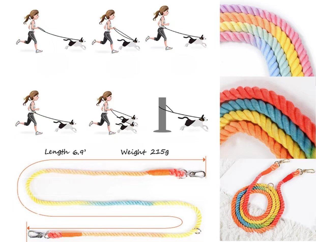 HANDS FREE DOG ROPE LEASH - LEMON SQUEEZE - FurrrBabies & More! - rope leash