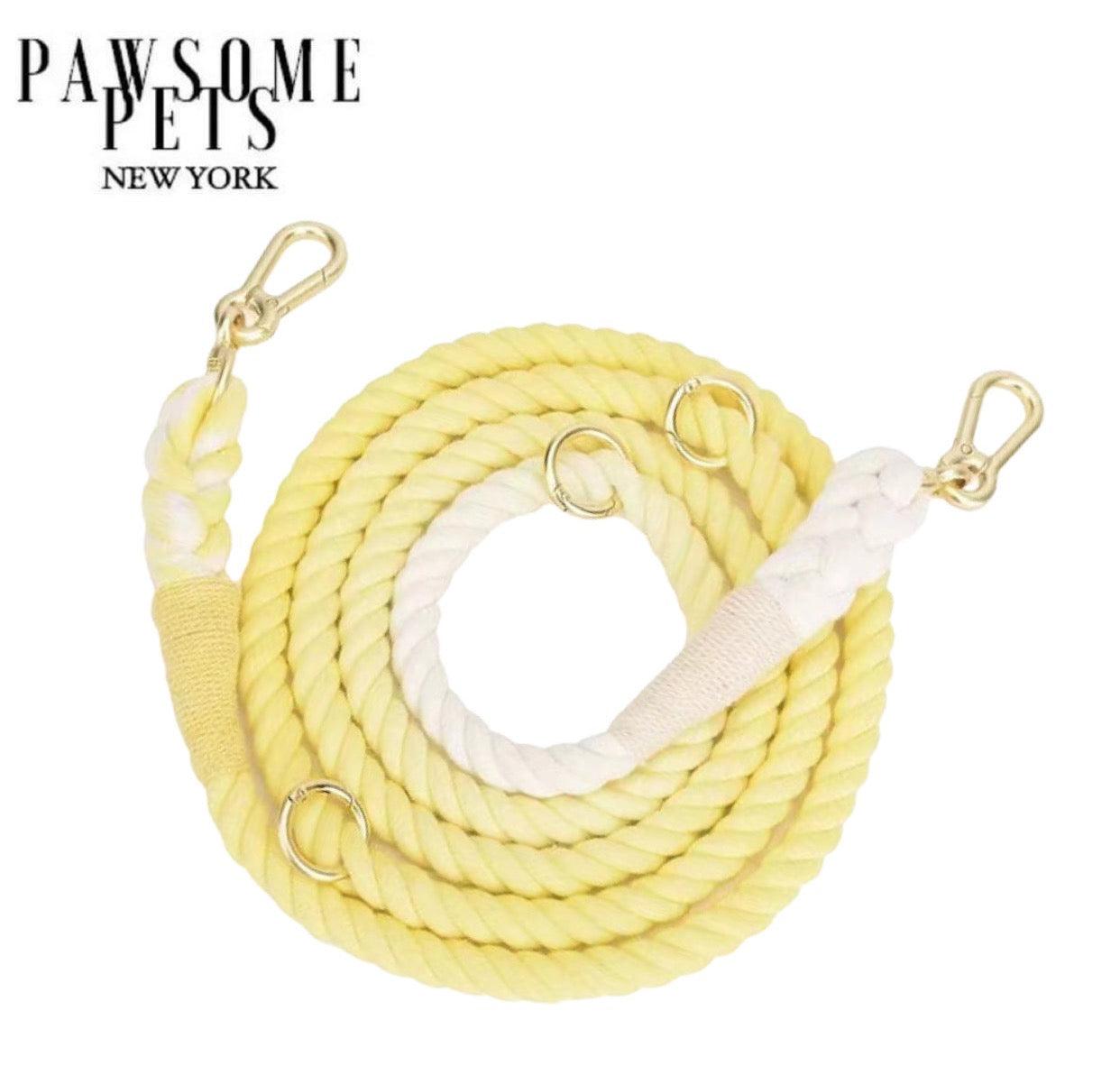 HANDS FREE DOG ROPE LEASH - LEMON SQUEEZE - FurrrBabies & More! - rope leash