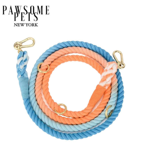 HANDS FREE DOG ROPE LEASH - SUNSET - FurrrBabies & More! - rope leash