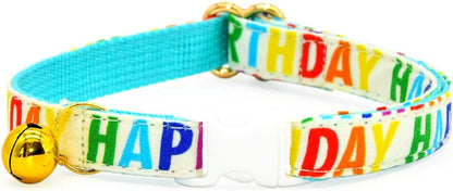 Happy Birthday Cat Breakaway Collar Bow Tie with Bell, Wedding/Birthday Cat Accessories - FurrrBabies & More! - 7445012851852