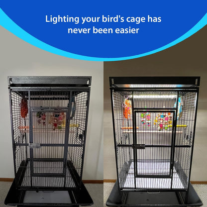 Happybird Lighting Bird Cage Light with Chew Guard - Full Spectrum LED Pet Light - Simulates Natural Environment - Safe for Hookbill Birds – Easy to Install - (18" Long) - FurrrBabies & More! - 726084810181