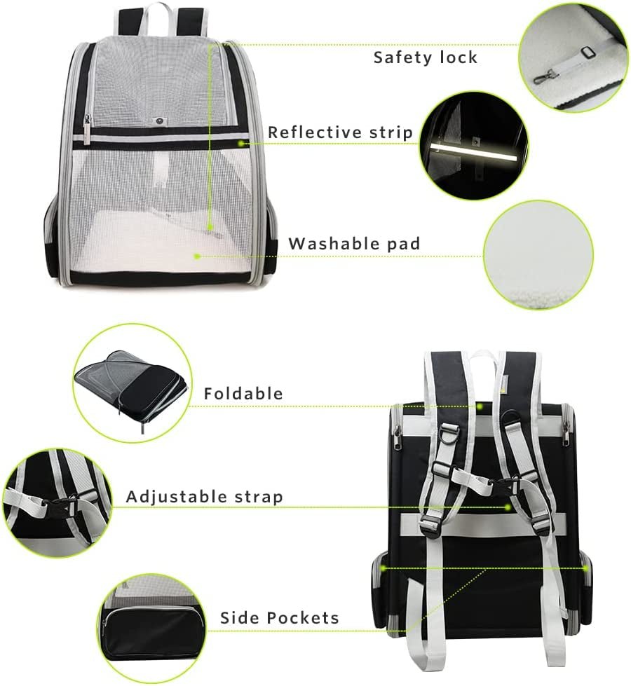 Innovative Traveler Bubble Backpack Pet Carriers for Cats and Dogs (Black) - FurrrBabies & More! - 744759313492