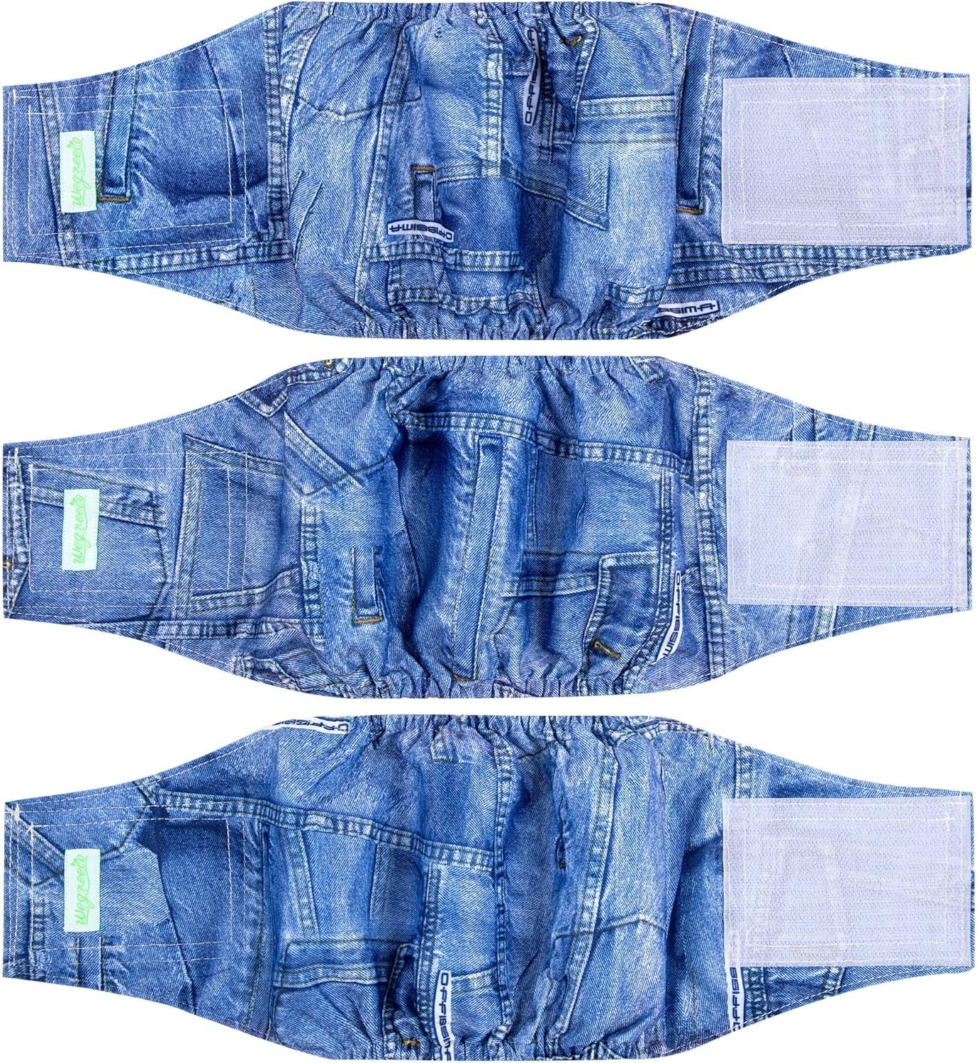 Jeans Washable Male Dog Diapers (Pack of 3) - Washable Male Dog Belly Wrap (Medium) - FurrrBabies & More! - 705353040498