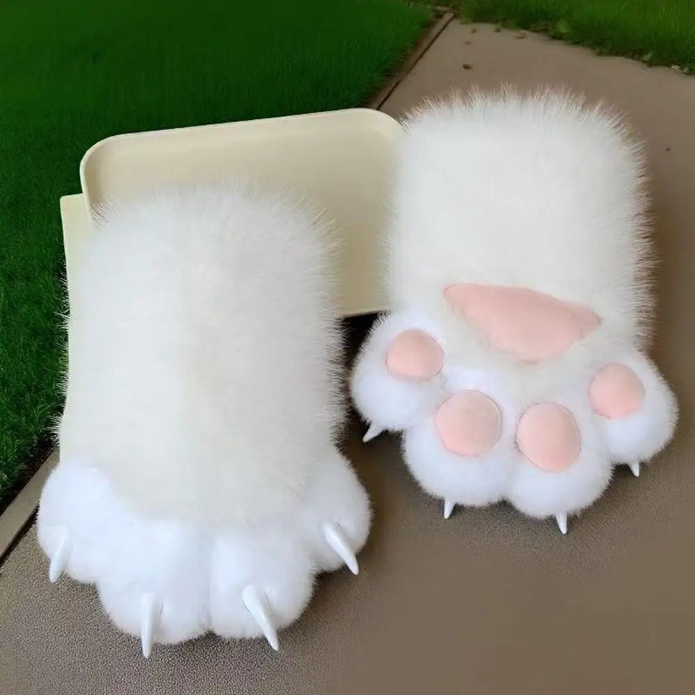 Kawaii Cartoon Cosplay Costume Gloves Furry Fursuit Kigurumi Plush Cat Paw Gloves Thicken Warm Cat Claw Mittens Gifts - FurrrBabies & More! - 7445000396396