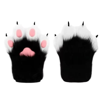Kawaii Cartoon Cosplay Costume Gloves Furry Fursuit Kigurumi Plush Cat Paw Gloves Thicken Warm Cat Claw Mittens Gifts - FurrrBabies & More! - 7445000396396