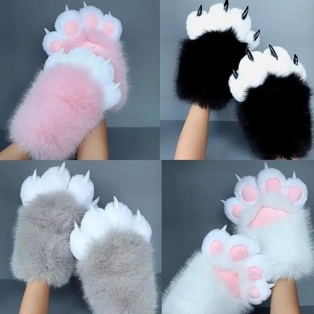 Kawaii Cartoon Cosplay Costume Gloves Furry Fursuit Kigurumi Plush Cat Paw Gloves Thicken Warm Cat Claw Mittens Gifts - FurrrBabies & More! - 7445000396396