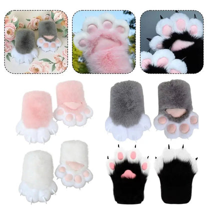 Kawaii Cartoon Cosplay Costume Gloves Furry Fursuit Kigurumi Plush Cat Paw Gloves Thicken Warm Cat Claw Mittens Gifts - FurrrBabies & More! - 7445000396396