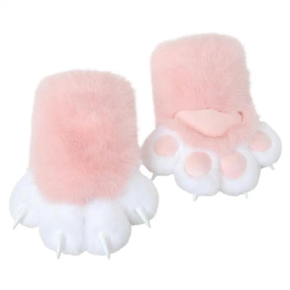 Kawaii Cartoon Cosplay Costume Gloves Furry Fursuit Kigurumi Plush Cat Paw Gloves Thicken Warm Cat Claw Mittens Gifts - FurrrBabies & More! - 313054072092