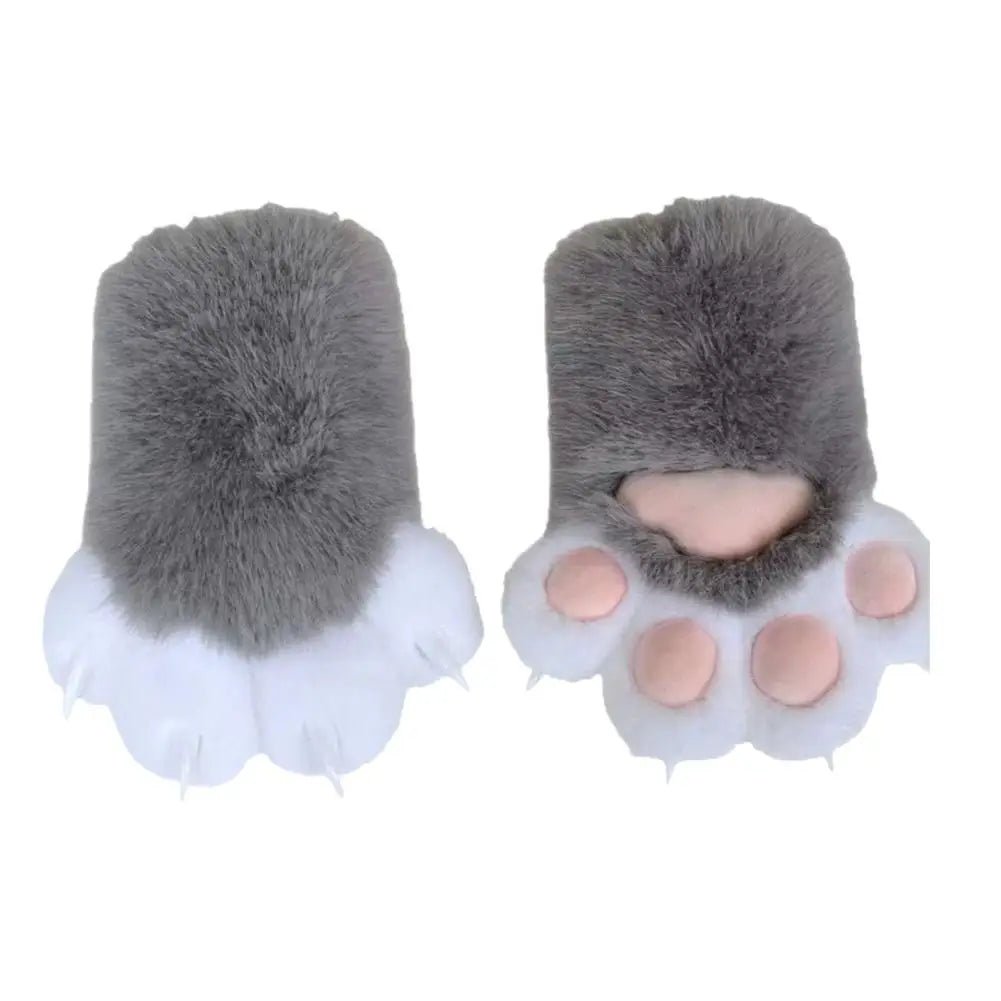 Kawaii Cartoon Cosplay Costume Gloves Furry Fursuit Kigurumi Plush Cat Paw Gloves Thicken Warm Cat Claw Mittens Gifts - FurrrBabies & More! - 313111068006