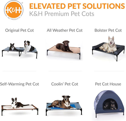 K&H Outdoor Elevated Dog Bed - Cooling Raised Dog Bed for Large & Extra - Large Pets, Breathable Mesh Center Hammock Design, Indoor/Outdoor Washable Cover, Portable Metal Frame, Chocolate, XL 50X32In - FurrrBabies & More! - 744110068016
