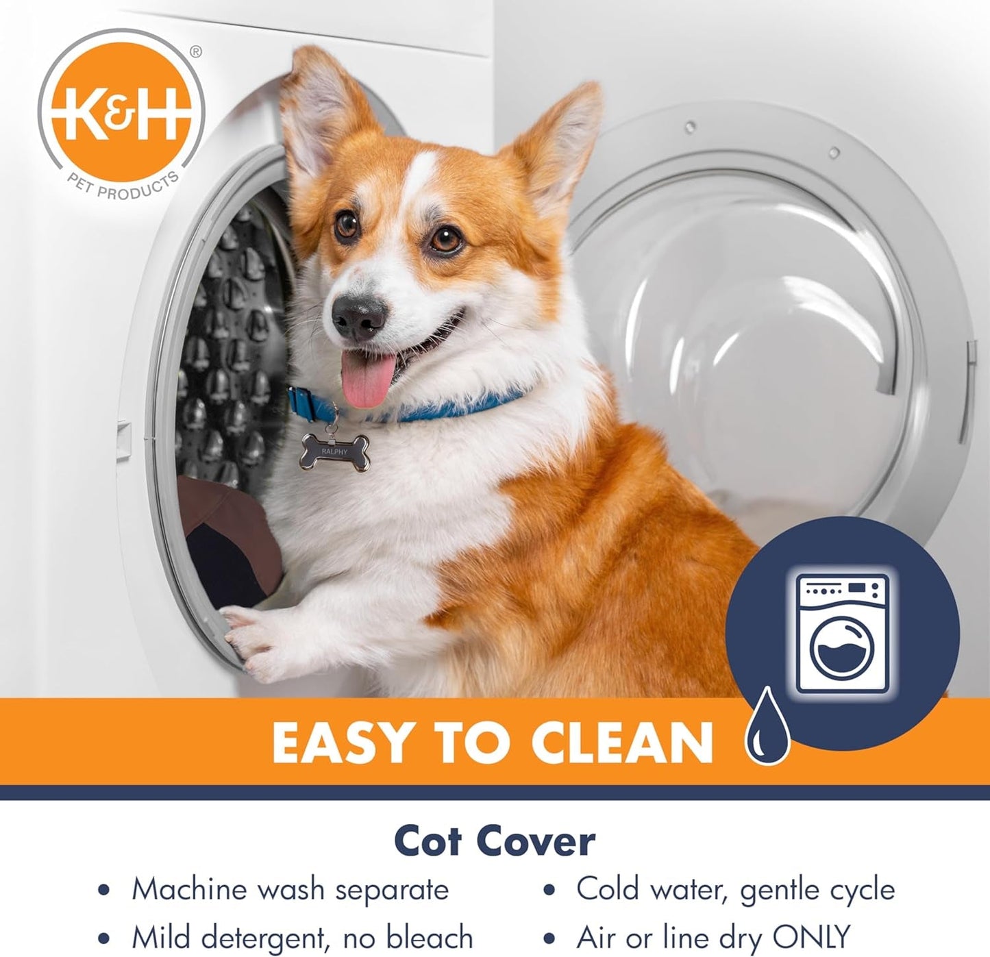 K&H Outdoor Elevated Dog Bed - Cooling Raised Dog Bed for Large & Extra - Large Pets, Breathable Mesh Center Hammock Design, Indoor/Outdoor Washable Cover, Portable Metal Frame, Chocolate, XL 50X32In - FurrrBabies & More! - 744110068016