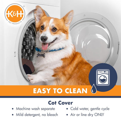 K&H Outdoor Elevated Dog Bed - Cooling Raised Dog Bed for Large & Extra - Large Pets, Breathable Mesh Center Hammock Design, Indoor/Outdoor Washable Cover, Portable Metal Frame, Chocolate, XL 50X32In - FurrrBabies & More! - 744110068016