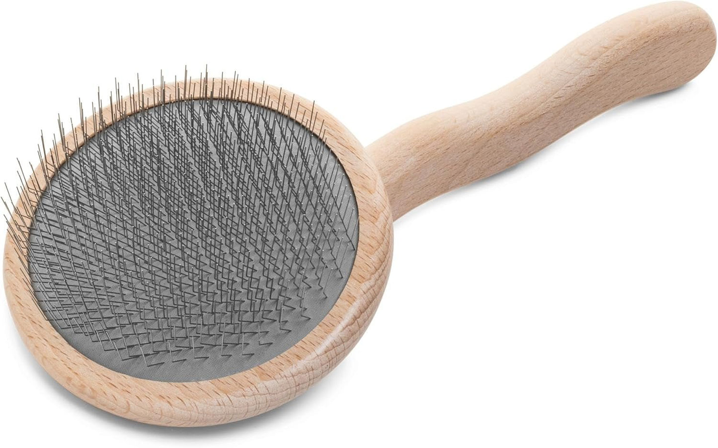 Mark VIII round Head Slicker Brush for Dogs, 12Mm Pins, Groom like a Pro, Handcrafted Lightweight Beechwood Ergonomic Handle, Stainless Steel Pins, A5VIII. Made in Germany. - FurrrBabies & More! - 313022347313