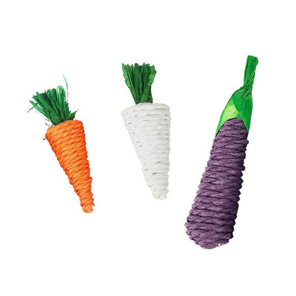 Natural Woven Carrot Hamster Toy - Fun And Eco - Friendly Molar Supplies - FurrrBabies & More! - Small Pet