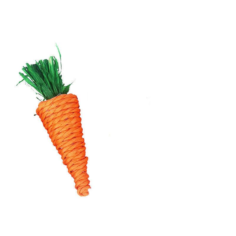 Natural Woven Carrot Hamster Toy - Fun And Eco - Friendly Molar Supplies - FurrrBabies & More! - Small Pet