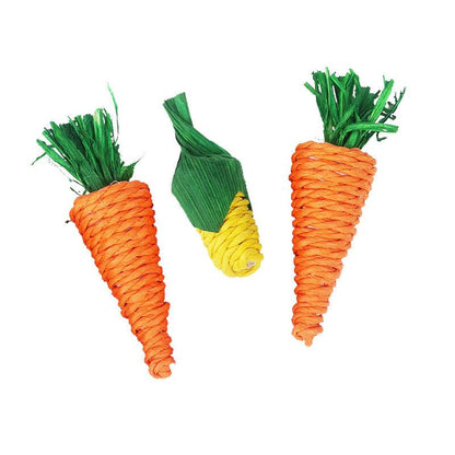 Natural Woven Carrot Hamster Toy - Fun And Eco - Friendly Molar Supplies - FurrrBabies & More! - Small Pet