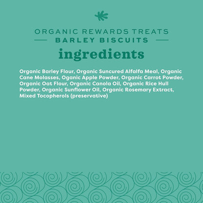 Organic Barley Biscuits, Rabbit & Guinea Pig Treats, Organic Hamster & Bunny Treats with Barley, Apple & Carrot, Made in USA, Small Pet Supplies, 2.65 Oz Bag - FurrrBabies & More! - 7445003617641