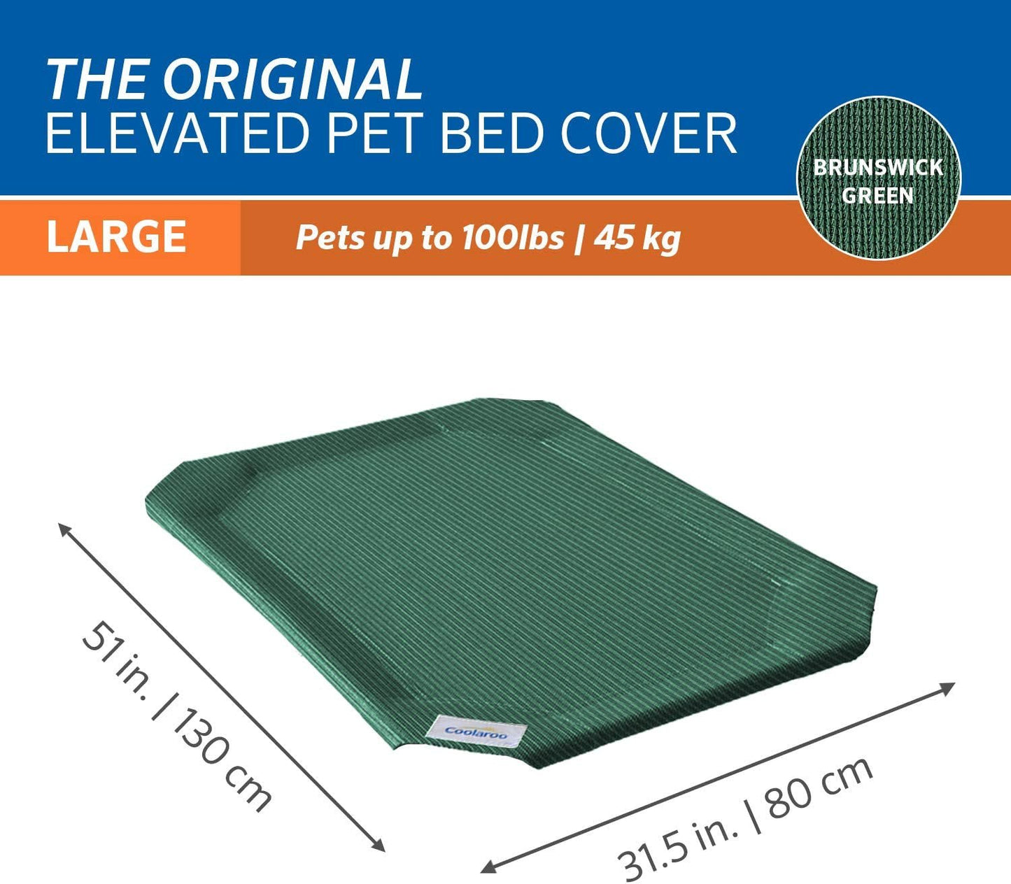 Original Pet Bed Replacement Cover - Brunswick Green - Large (43.5" X 31.5") - FurrrBabies & More! - Large - 744110093438