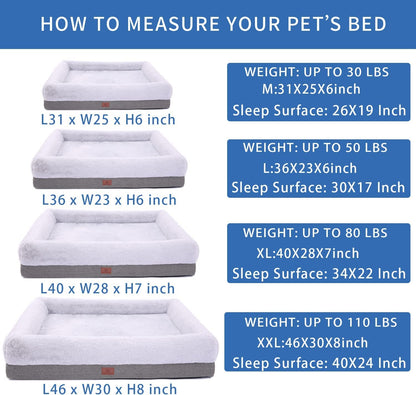Orthopedic Dog Bed for Extra Large Dogs, Bolster Sides Dogs Sofa Bed with Removable Washable Cover & Non - Skid Bottom, Soft Pet Bed with Egg Foam Dog Couch for Sleeping, 46 X 30 Inch, Gray - FurrrBabies & More! - 726084983649