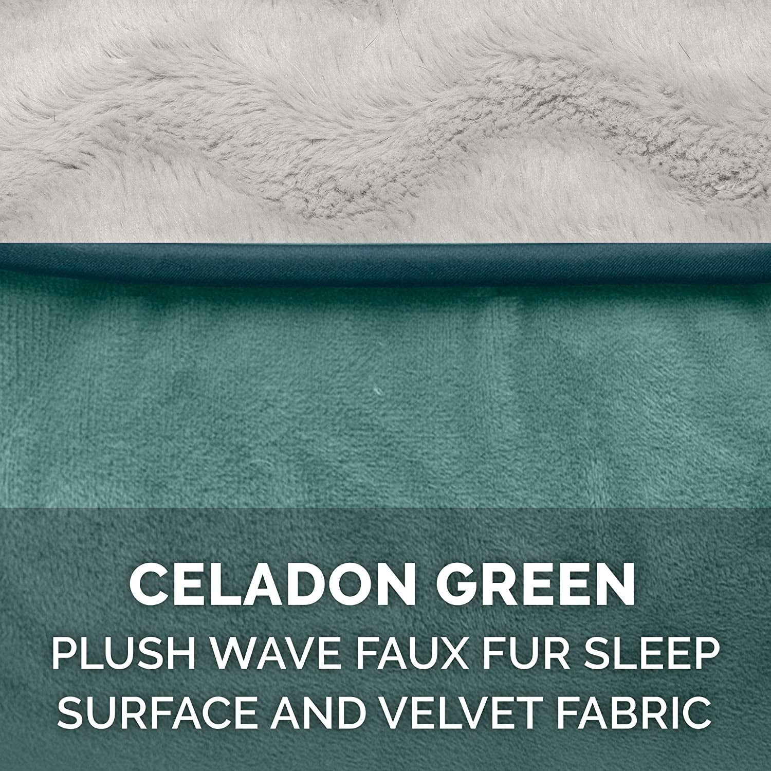 Orthopedic Dog Bed for Large Dogs W/ Removable Bolsters & Washable Cover, for Dogs up to 125 Lbs - Plush & Velvet Waves Perfect Comfort Sofa - Celadon Green, Jumbo Plus/Xxl - FurrrBabies & More! - 313037618682