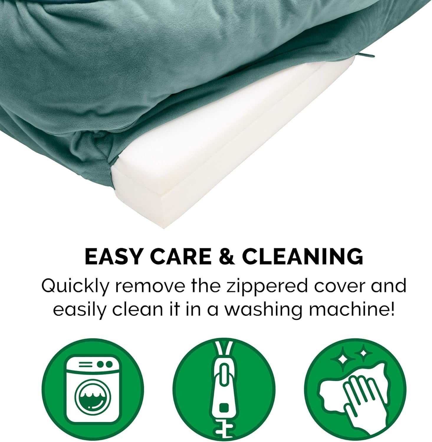 Orthopedic Dog Bed for Large Dogs W/ Removable Bolsters & Washable Cover, for Dogs up to 125 Lbs - Plush & Velvet Waves Perfect Comfort Sofa - Celadon Green, Jumbo Plus/Xxl - FurrrBabies & More! - 313037618682