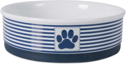 Paw & Patch Ceramic Pet Collection, Large Set, 7.5X2.4", Nautical Blue, (Pack of 2) - FurrrBabies & More! - 313024632622
