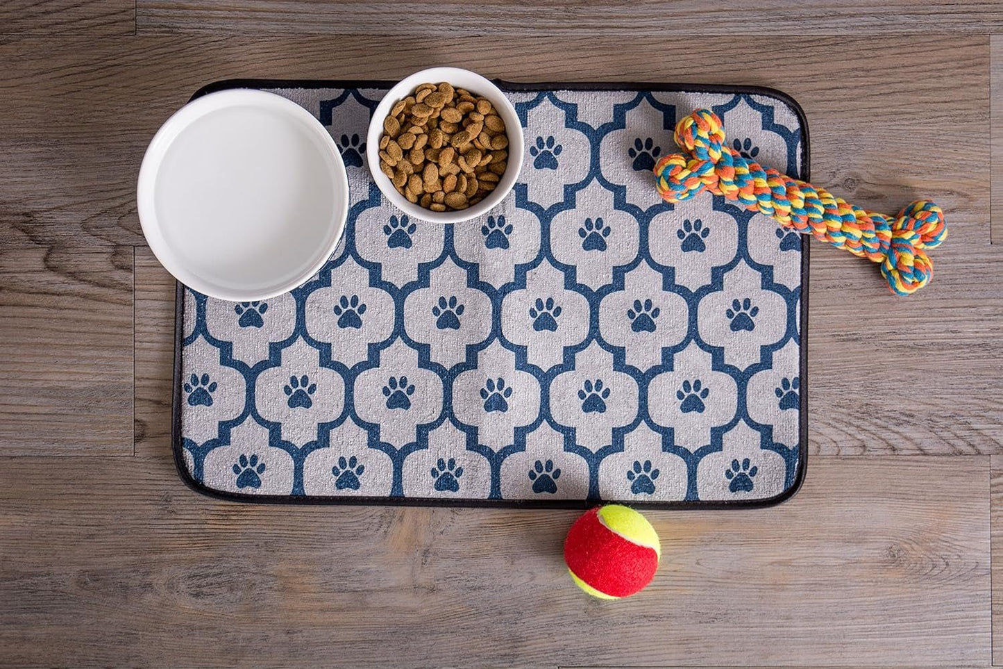 Paw & Patch Ceramic Pet Collection, Large Set, 7.5X2.4", Nautical Blue, (Pack of 2) - FurrrBabies & More! - 313024632622